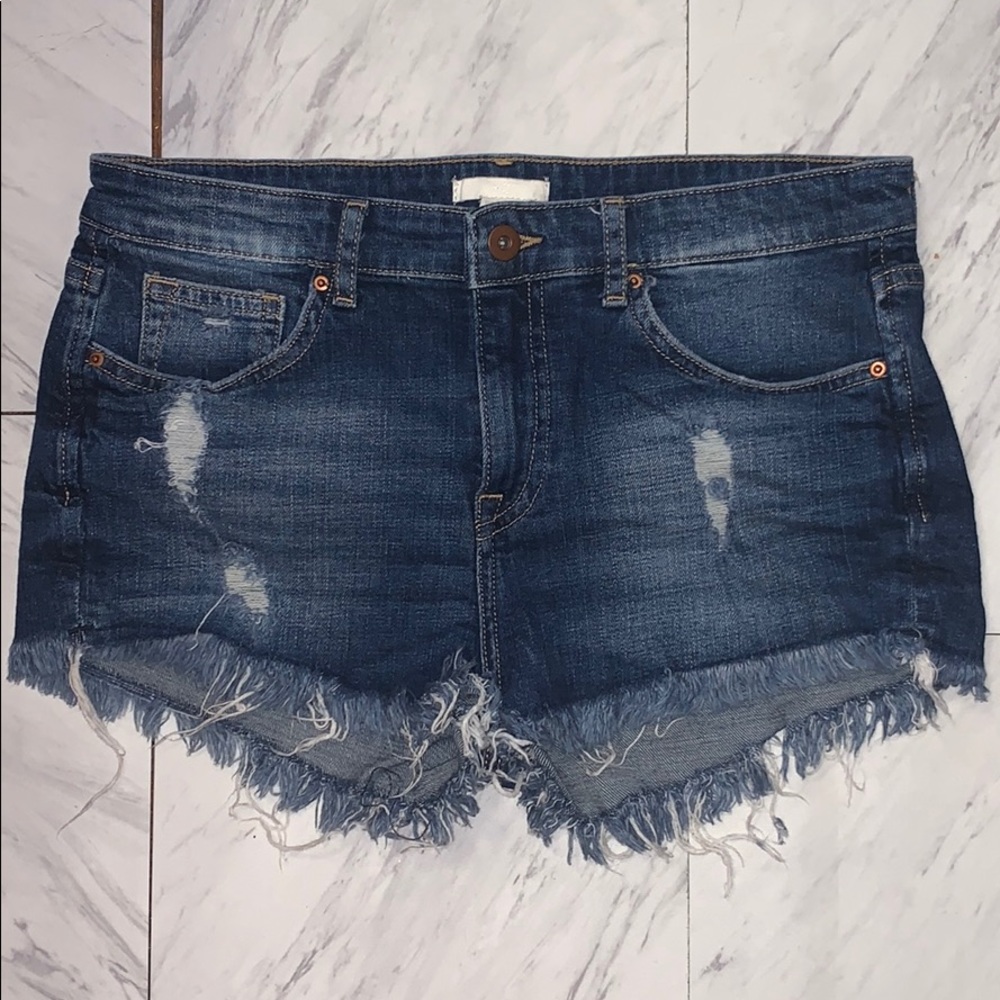 H&M Distress Denim Shorts